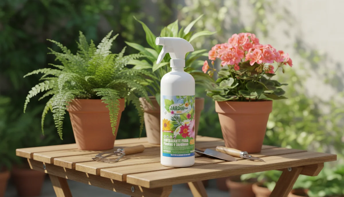 Jardín hermoso con plantas vibrantes